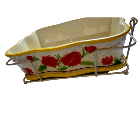 2.5 QT Old World Rose Presentable Serviceware RARE All YELLOW Rare - Picture 6 of 12